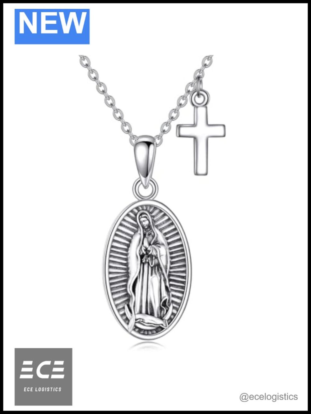 Sterling Silver Celtic Knot Crucifix Cross Pendant Necklace 18+2"
